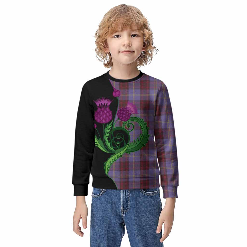 Rutherford Tartan Kid Knitted Sweatshirt Traditional Scottish Thistle