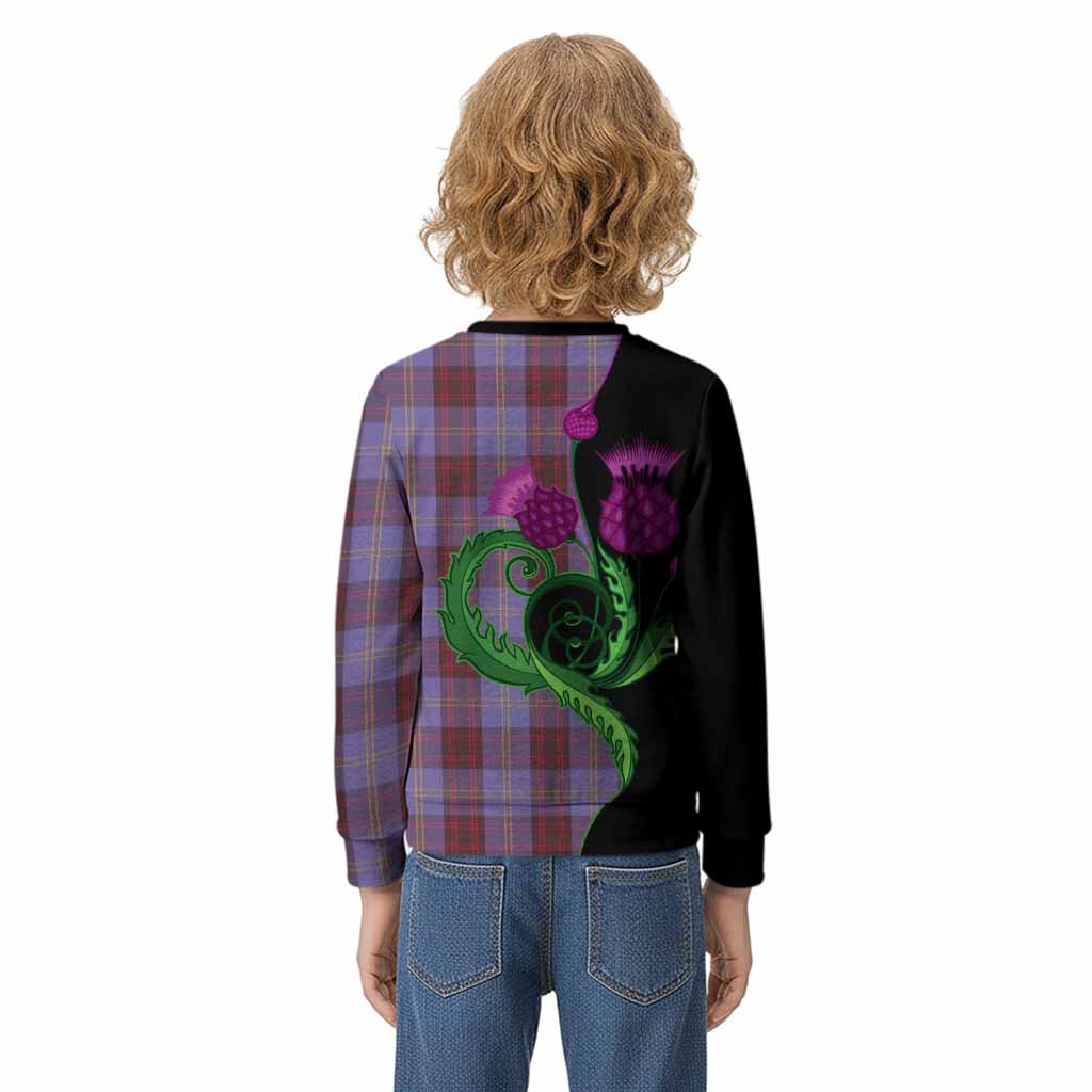 Rutherford Tartan Kid Knitted Sweatshirt Traditional Scottish Thistle