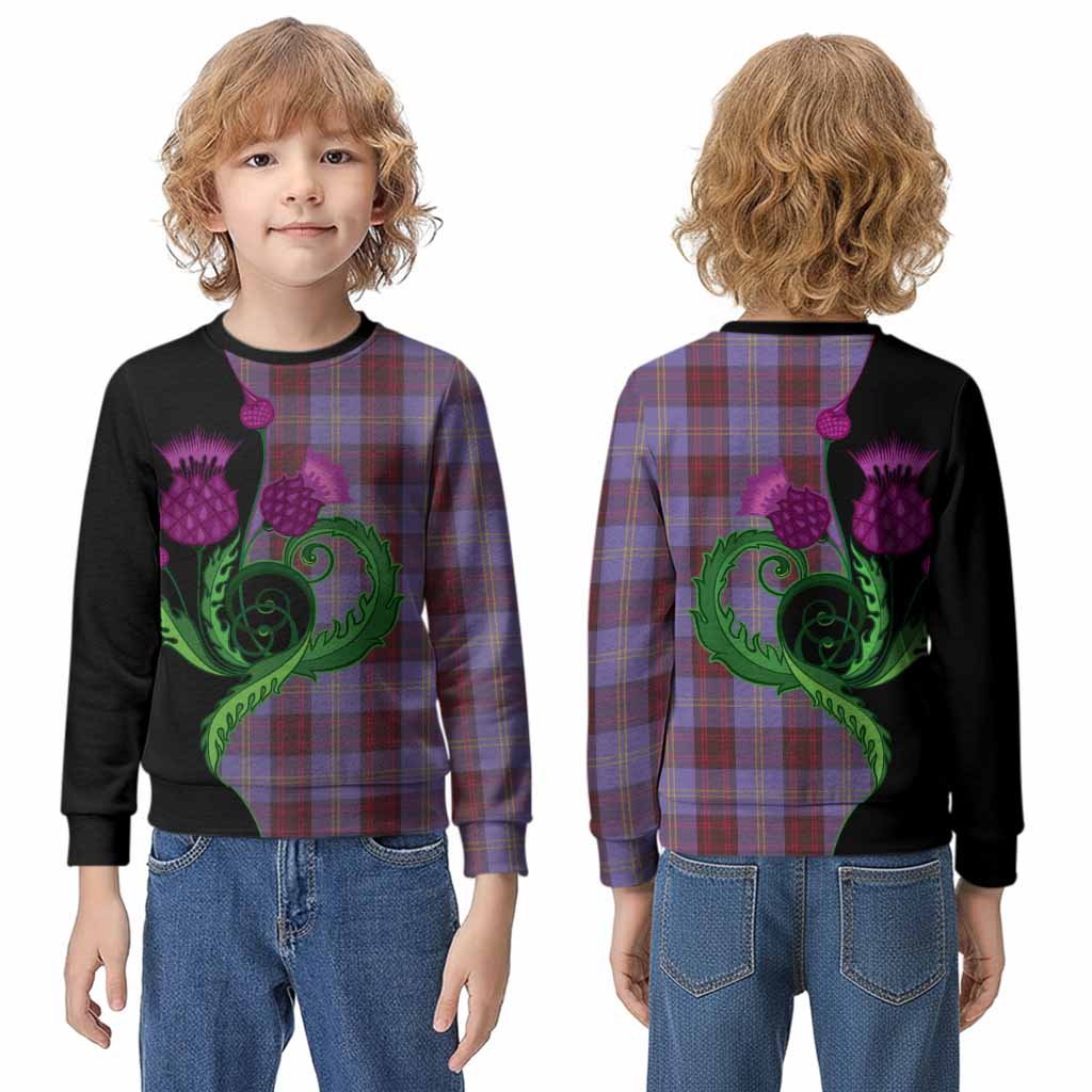 Rutherford Tartan Kid Knitted Sweatshirt Traditional Scottish Thistle