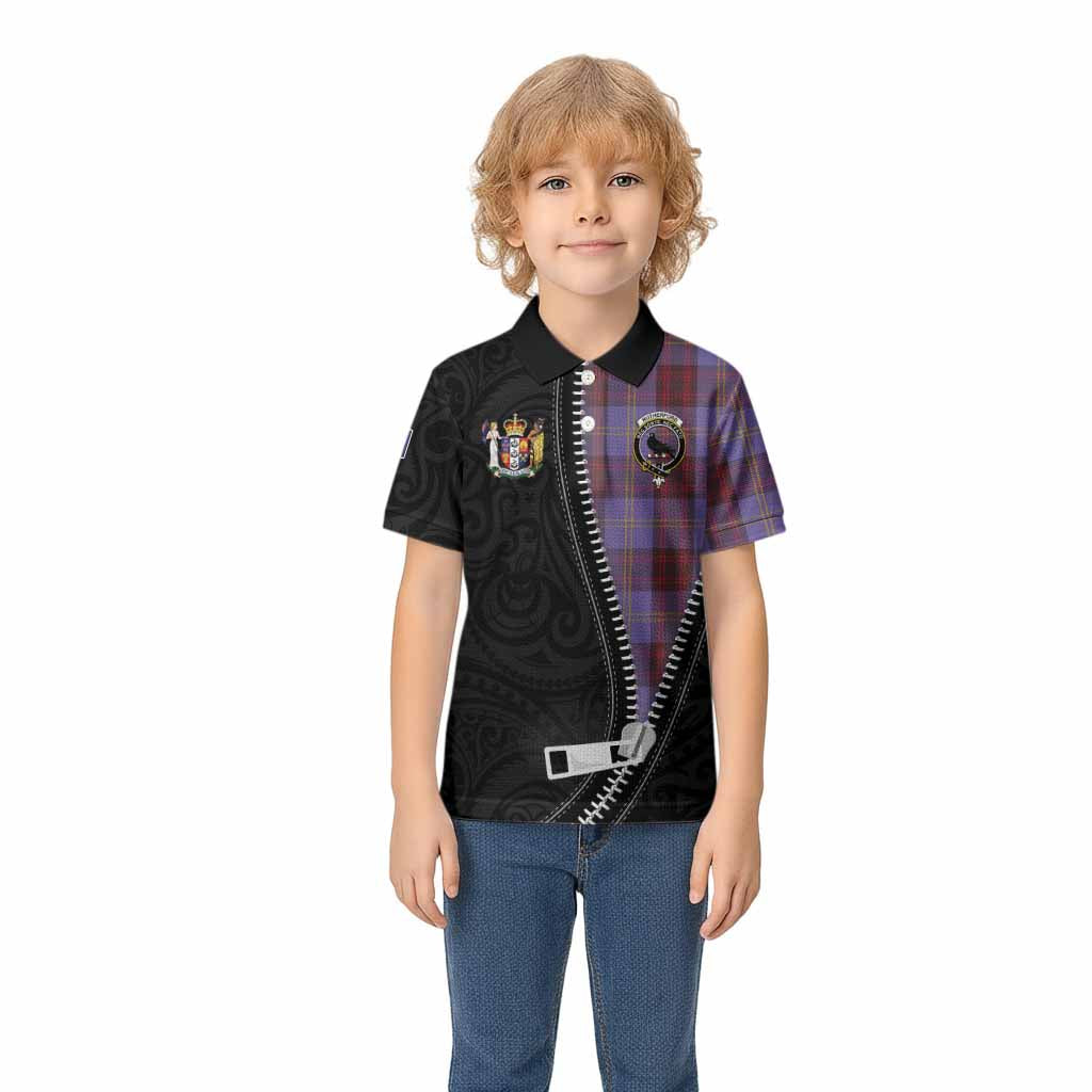 Rutherford Tartan Kid Polo Shirt New Zealand Pattern Unique Zipper Stylized