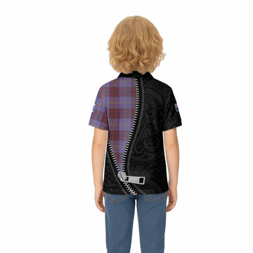 Rutherford Tartan Kid Polo Shirt New Zealand Pattern Unique Zipper Stylized