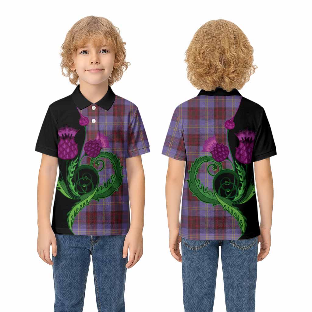 Rutherford Tartan Kid Polo Shirt Traditional Scottish Thistle