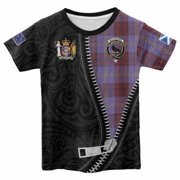 Rutherford Tartan Kid T-shirt New Zealand Pattern Unique Zipper Stylized