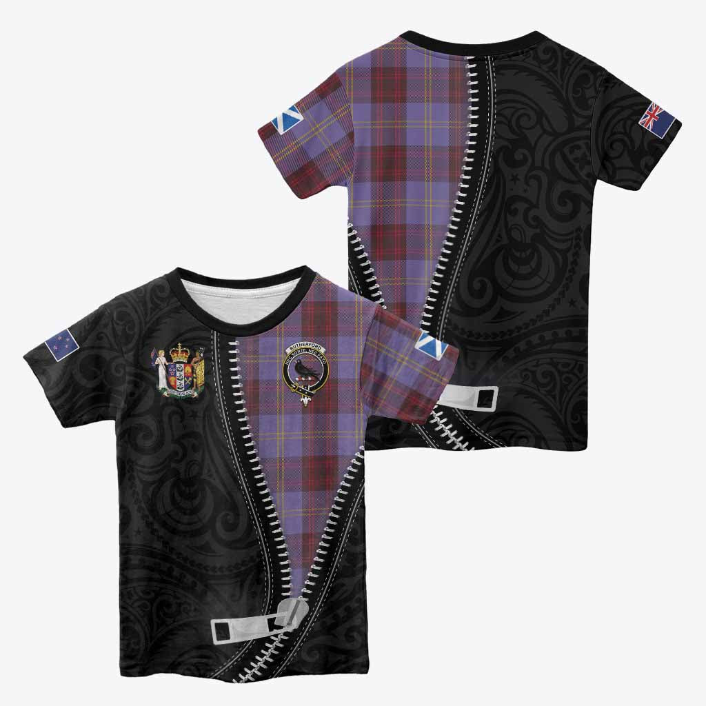 Rutherford Tartan Kid T-shirt New Zealand Pattern Unique Zipper Stylized