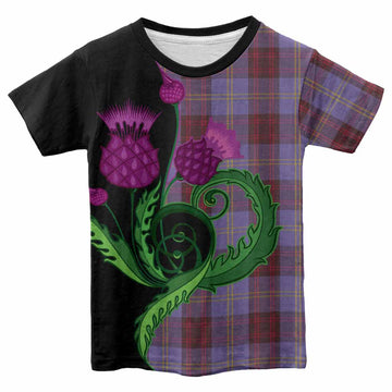 Rutherford Tartan Kid T-shirt Traditional Scottish Thistle