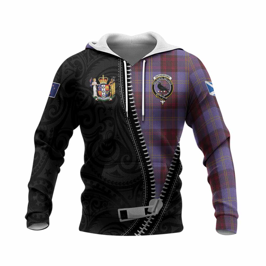 Rutherford Tartan Knitted Hoodie New Zealand Pattern Unique Zipper Stylized
