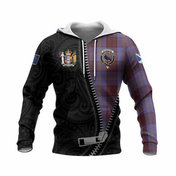 Rutherford Tartan Knitted Hoodie New Zealand Pattern Unique Zipper Stylized