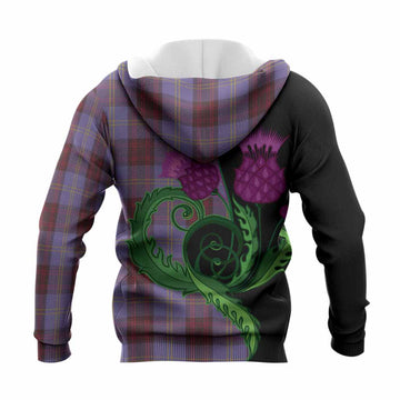 Rutherford Tartan Knitted Hoodie Traditional Scottish Thistle