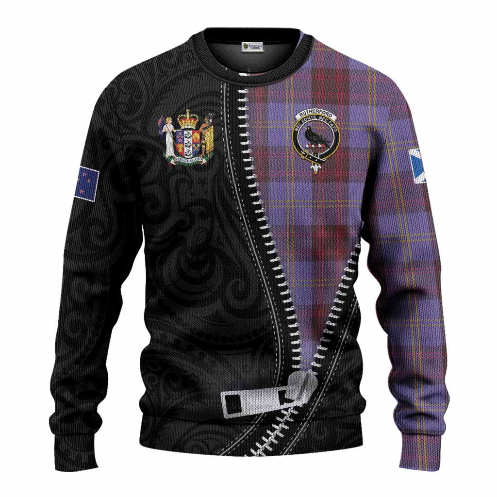 Rutherford Tartan Knitted Sweater New Zealand Pattern Unique Zipper Stylized