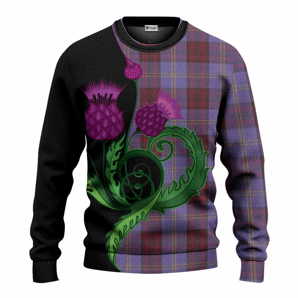 Rutherford Tartan Knitted Sweater Traditional Scottish Thistle