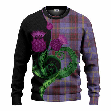 Rutherford Tartan Knitted Sweater Traditional Scottish Thistle
