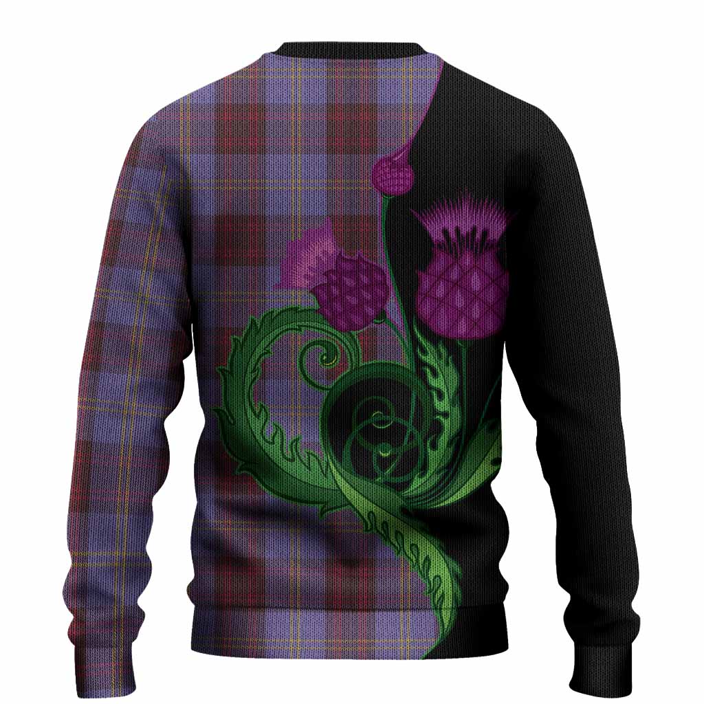 Rutherford Tartan Knitted Sweater Traditional Scottish Thistle