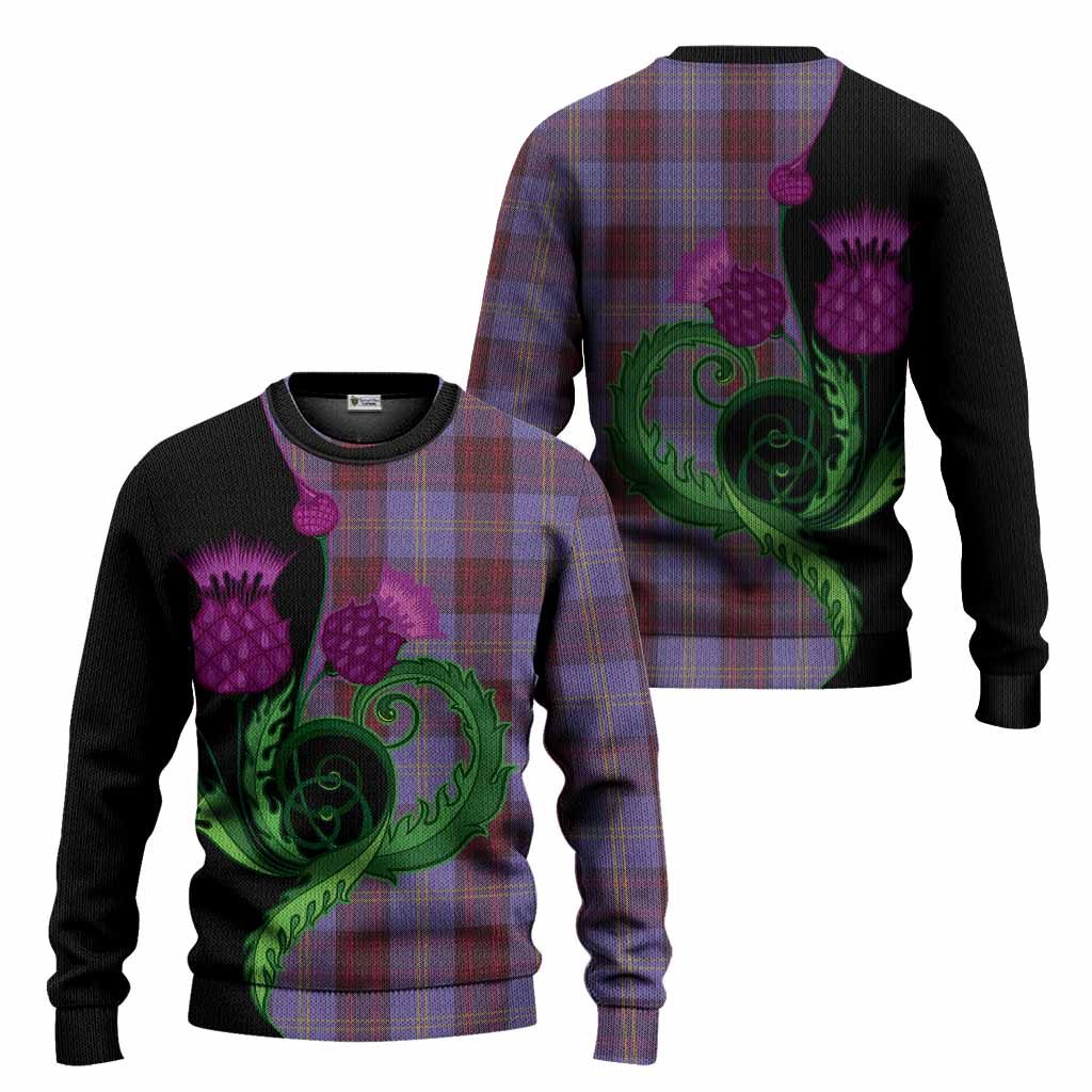 Rutherford Tartan Knitted Sweater Traditional Scottish Thistle