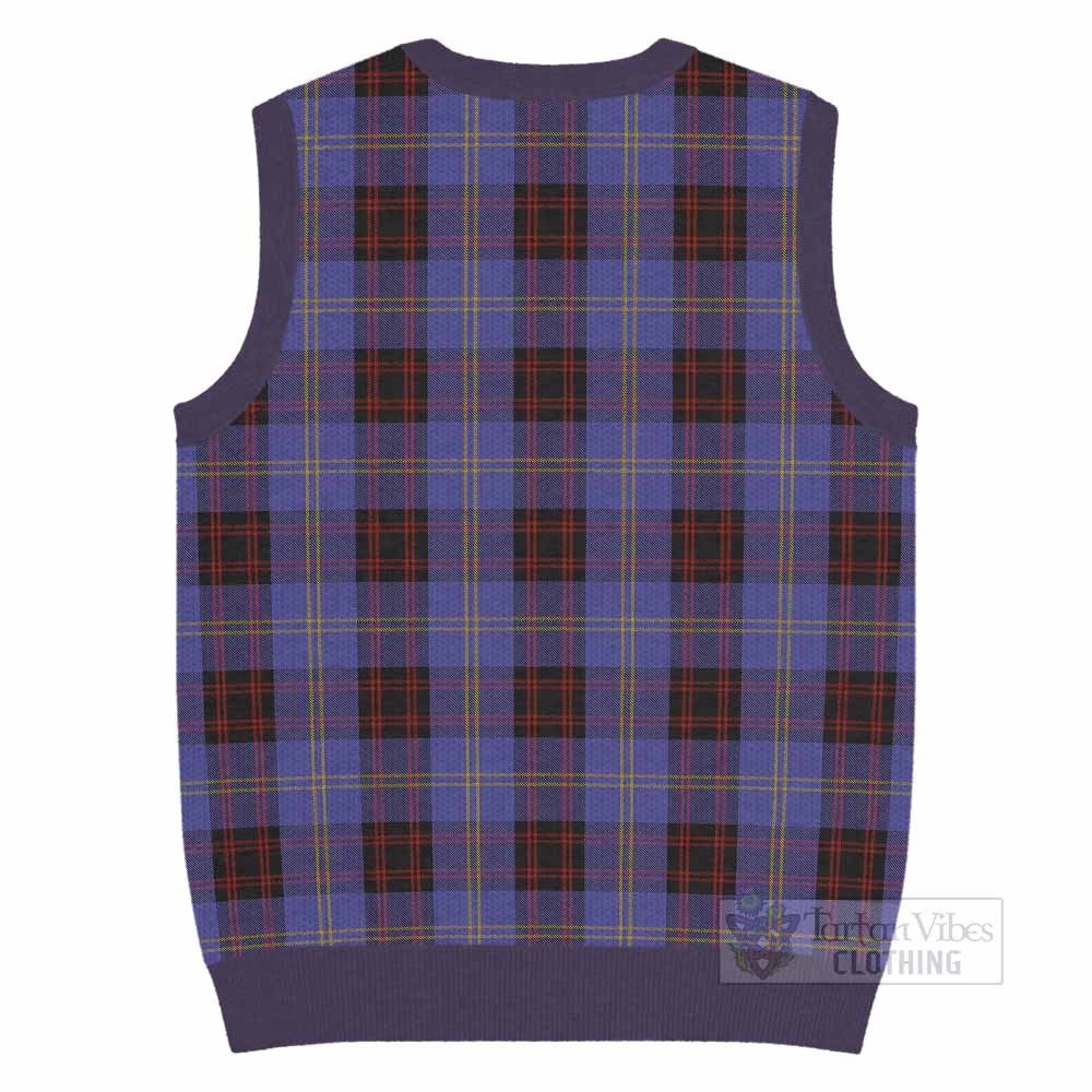 Rutherford Tartan Knitted V-Neck Vest with Family Crest - Tartan Vibes Clothing