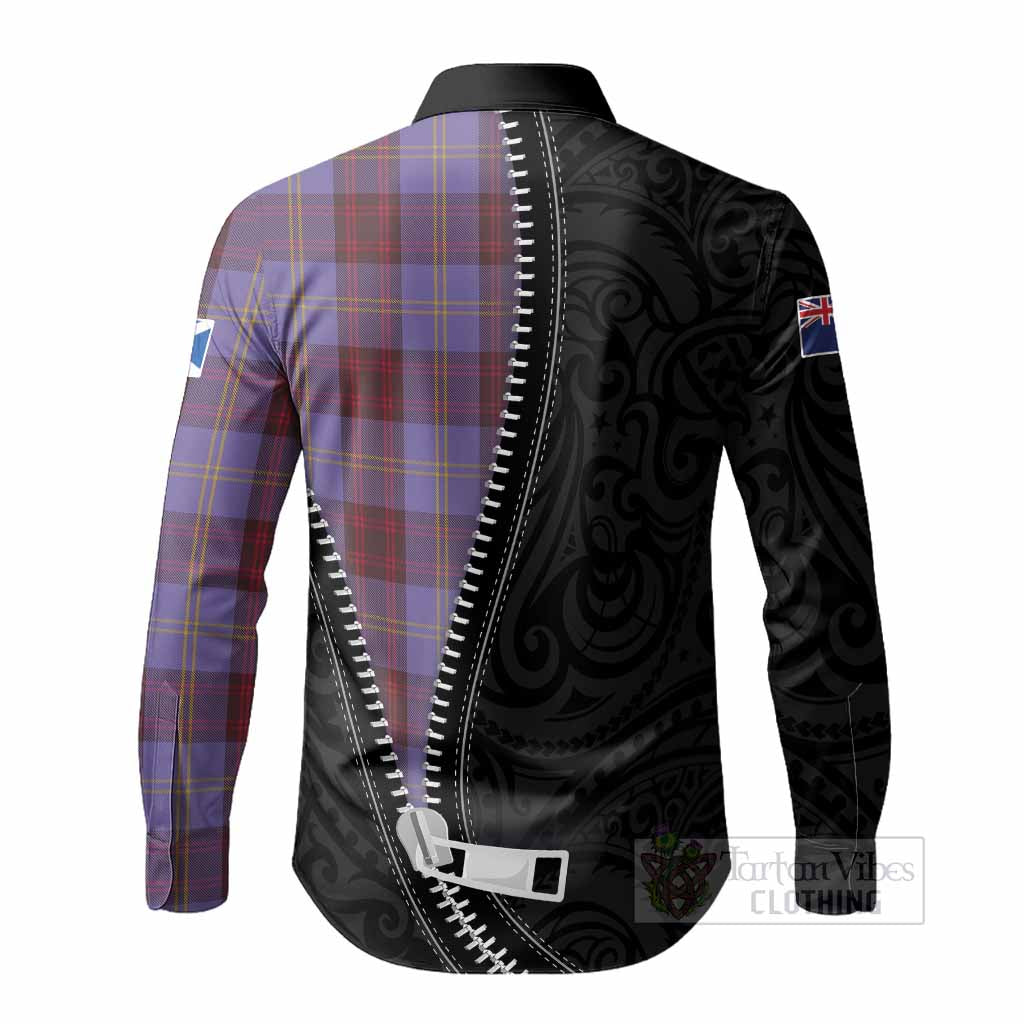 Rutherford Tartan Long Sleeve Button Shirts New Zealand Pattern Unique Zipper Stylized