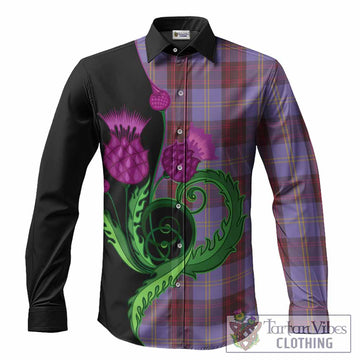 Rutherford Tartan Long Sleeve Button Shirts Traditional Scottish Thistle