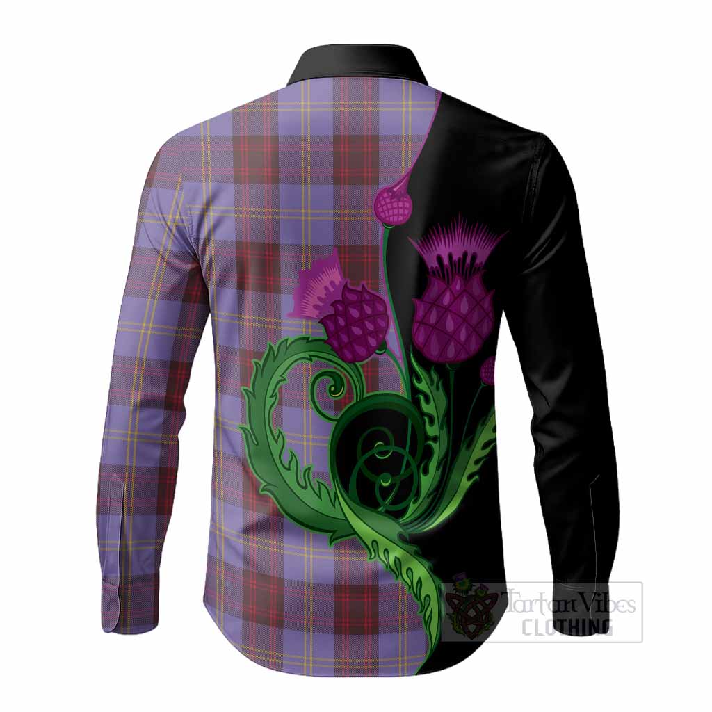 Rutherford Tartan Long Sleeve Button Shirts Traditional Scottish Thistle