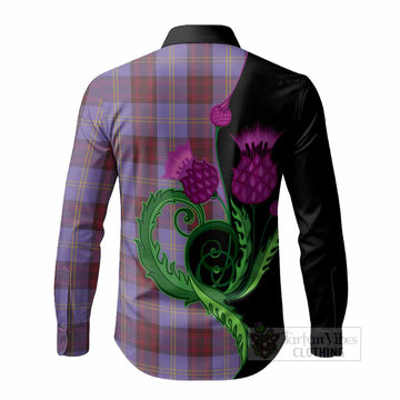 Rutherford Tartan Long Sleeve Button Shirts Traditional Scottish Thistle