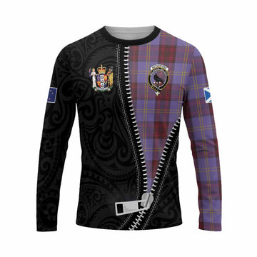 Rutherford Tartan Long Sleeve T-Shirt New Zealand Pattern Unique Zipper Stylized