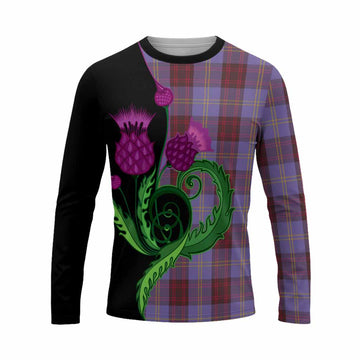 Rutherford Tartan Long Sleeve T-Shirt Traditional Scottish Thistle