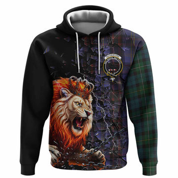 Rutherford Tartan Mighty Lion Hoodie Explosion Flying Pieces