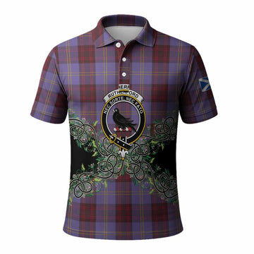 Rutherford Tartan Polo Shirt Thistle Scottish Spirit