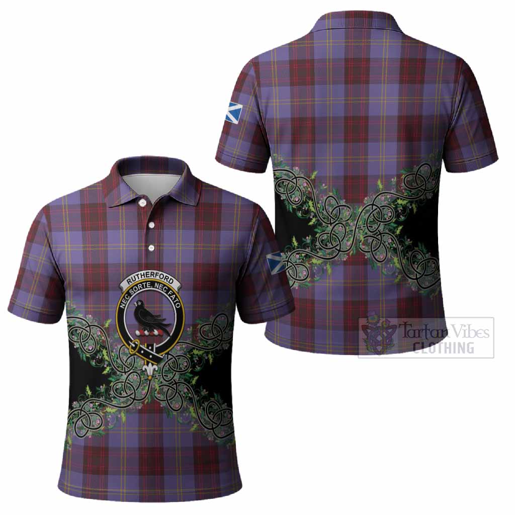 Rutherford Tartan Polo Shirt Thistle Scottish Spirit