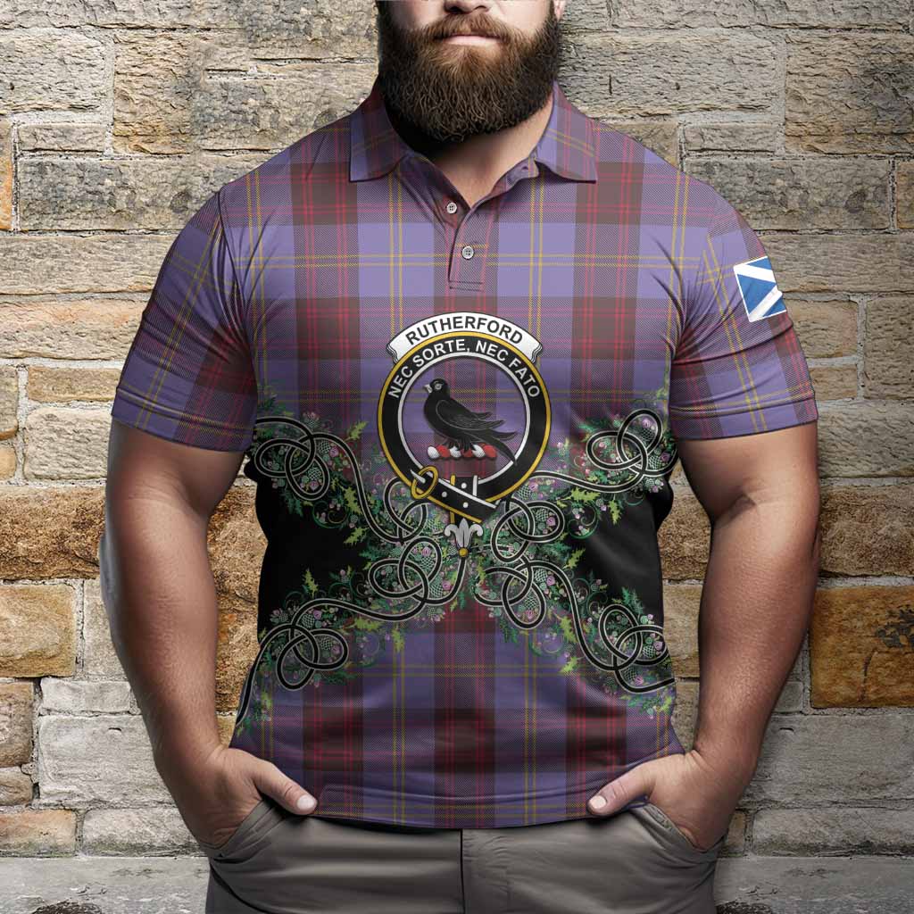 Rutherford Tartan Polo Shirt Thistle Scottish Spirit
