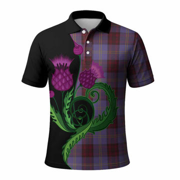 Rutherford Tartan Polo Shirt Traditional Scottish Thistle