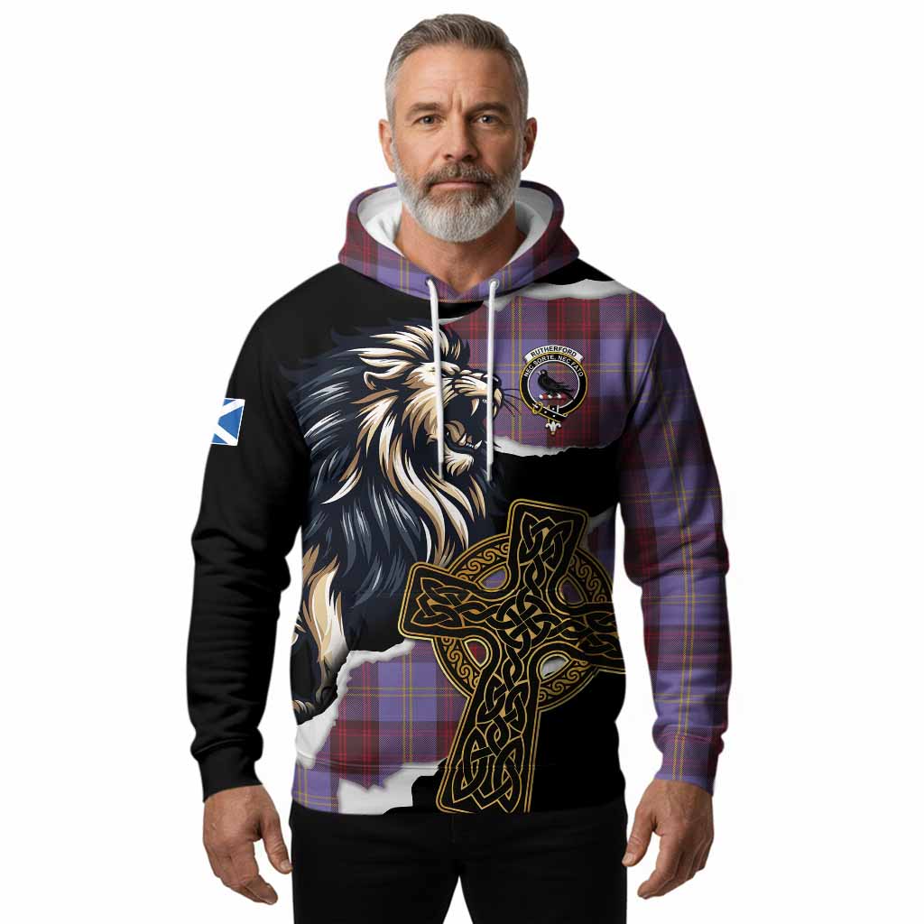 Rutherford Tartan Scottish Hoodie Lion Celtic Heritage