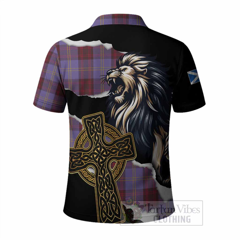 Rutherford Tartan Scottish Polo Shirt Lion Celtic Heritage