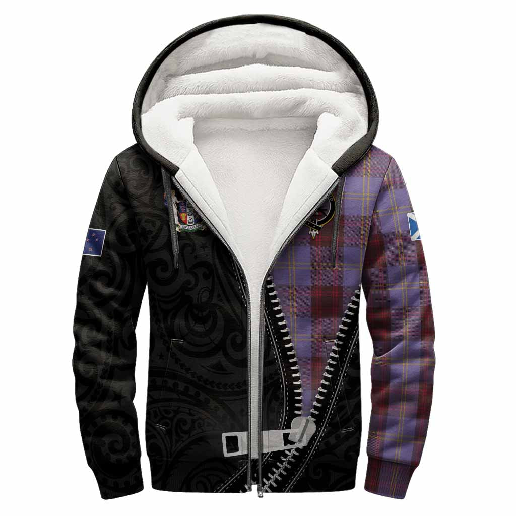 Rutherford Tartan Sherpa Hoodie New Zealand Pattern Unique Zipper Stylized