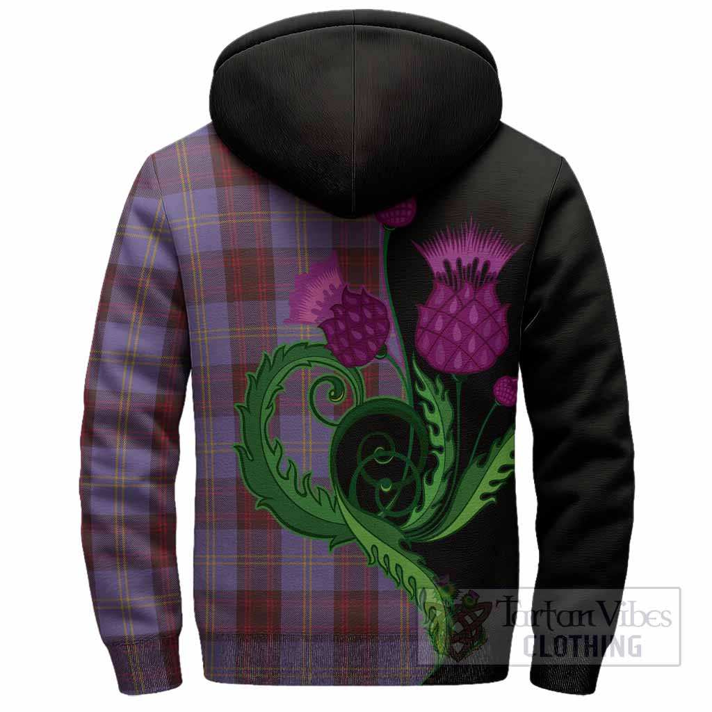Rutherford Tartan Sherpa Hoodie Traditional Scottish Thistle