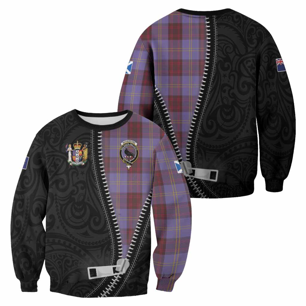 Rutherford Tartan Sweatshirt New Zealand Pattern Unique Zipper Stylized