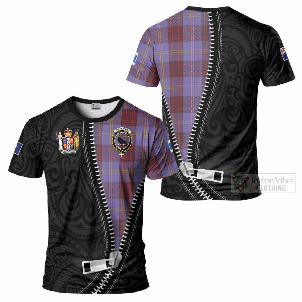 Rutherford Tartan T-Shirt New Zealand Pattern Unique Zipper Stylized