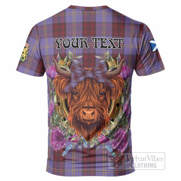 Rutherford Tartan T-Shirt Scottish Thistle Heilan Coo