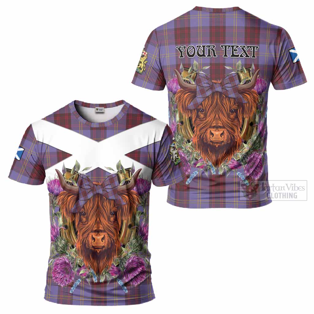 Rutherford Tartan T-Shirt Scottish Thistle Heilan Coo