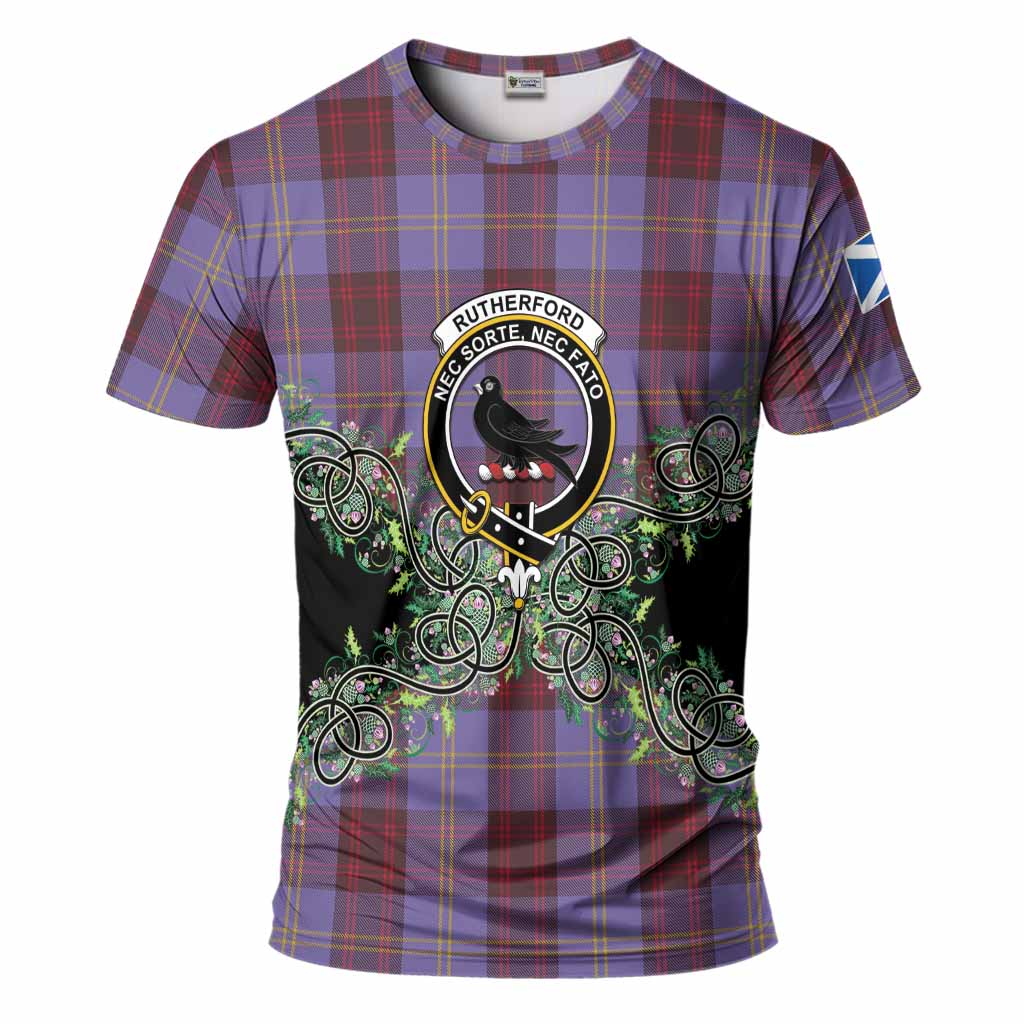 Rutherford Tartan T-Shirt Thistle Scottish Spirit