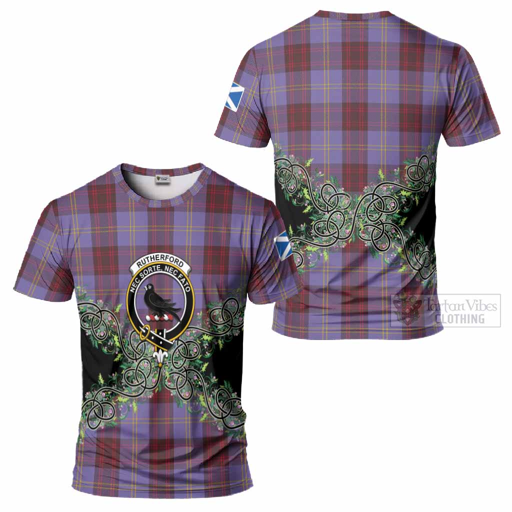 Rutherford Tartan T-Shirt Thistle Scottish Spirit