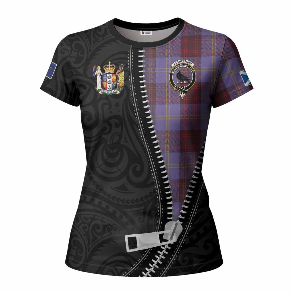 Rutherford Tartan Women T shirt New Zealand Pattern Unique Zipper Stylized