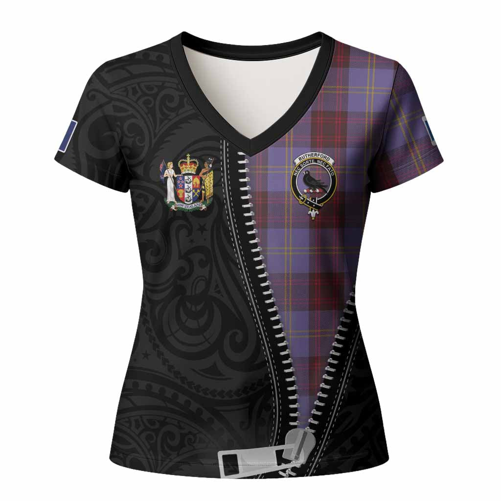 Rutherford Tartan Women T shirt New Zealand Pattern Unique Zipper Stylized