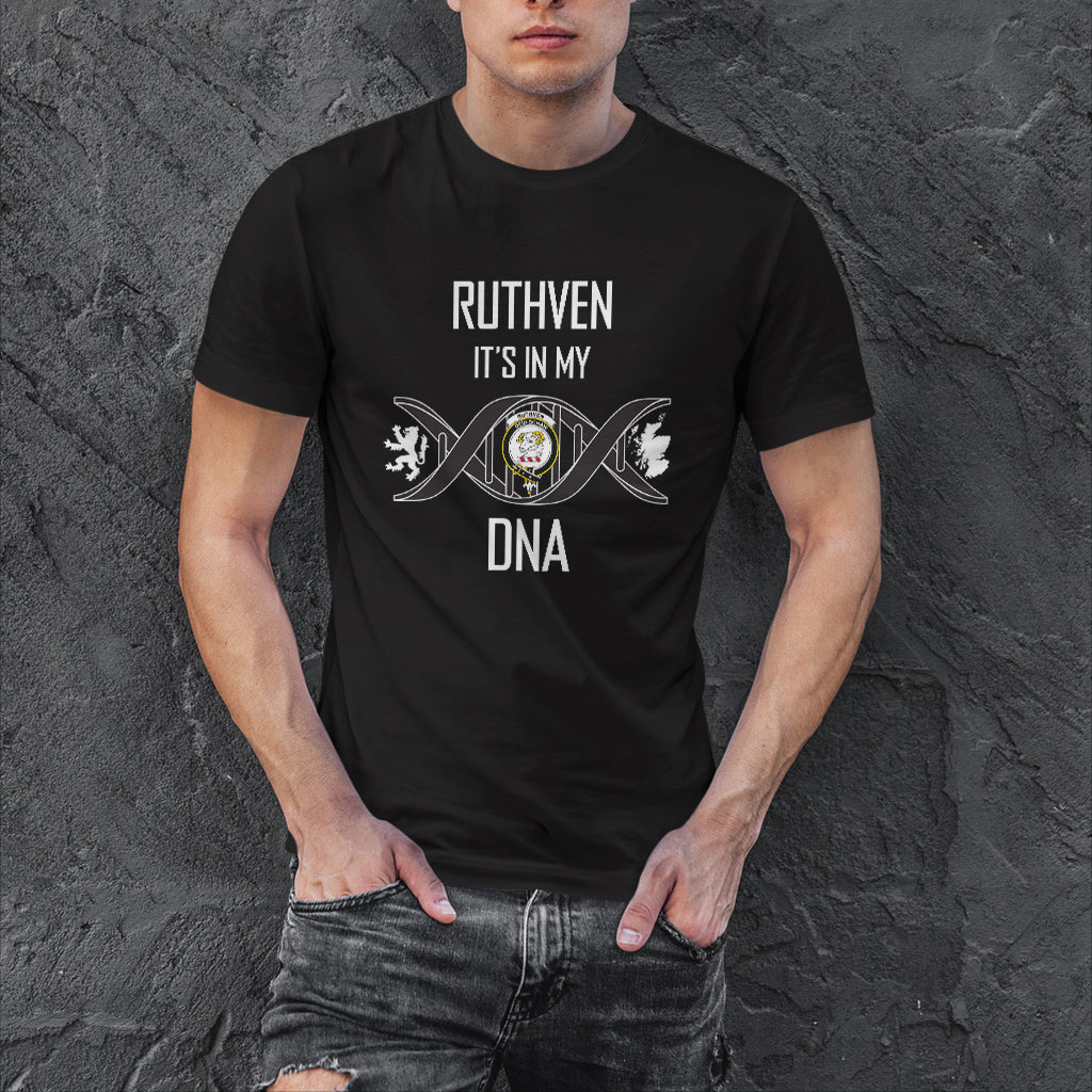 Ruthven Family Crest DNA In Me Mens Cotton T Shirt 4XL - 2D-tartanvibesclothing