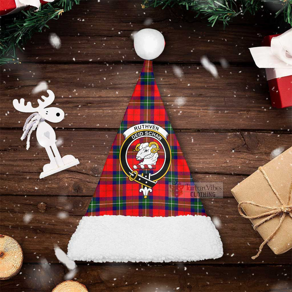 Ruthven Tartan Christmas Santa Hats with Family Crest Christmas Hat S 20.5in (52cm) - Tartan Vibes Clothing