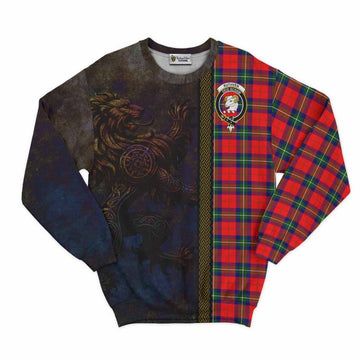 Ruthven Tartan Family Crest Sweatshirt Alba Gu Brath Be Brave Lion Ancient Style Unisex - Tartan Vibes Clothing