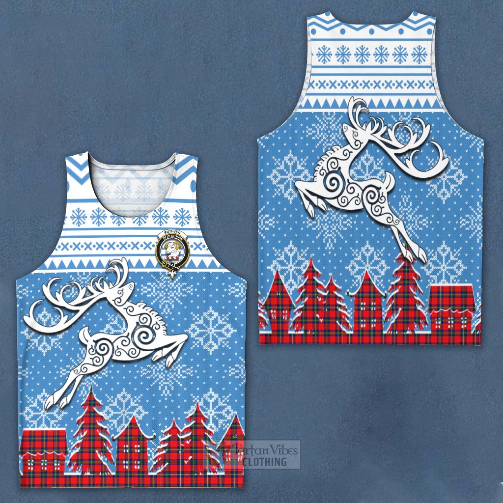 Ruthven Clan Christmas Men's Tank Top Celtic Reindeer Style Men - Tartan Vibes Clothing