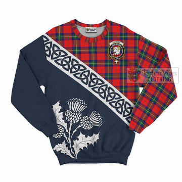 Ruthven Tartan Sweatshirt Featuring Thistle and Scotland Map Unisex - Tartan Vibes Clothing