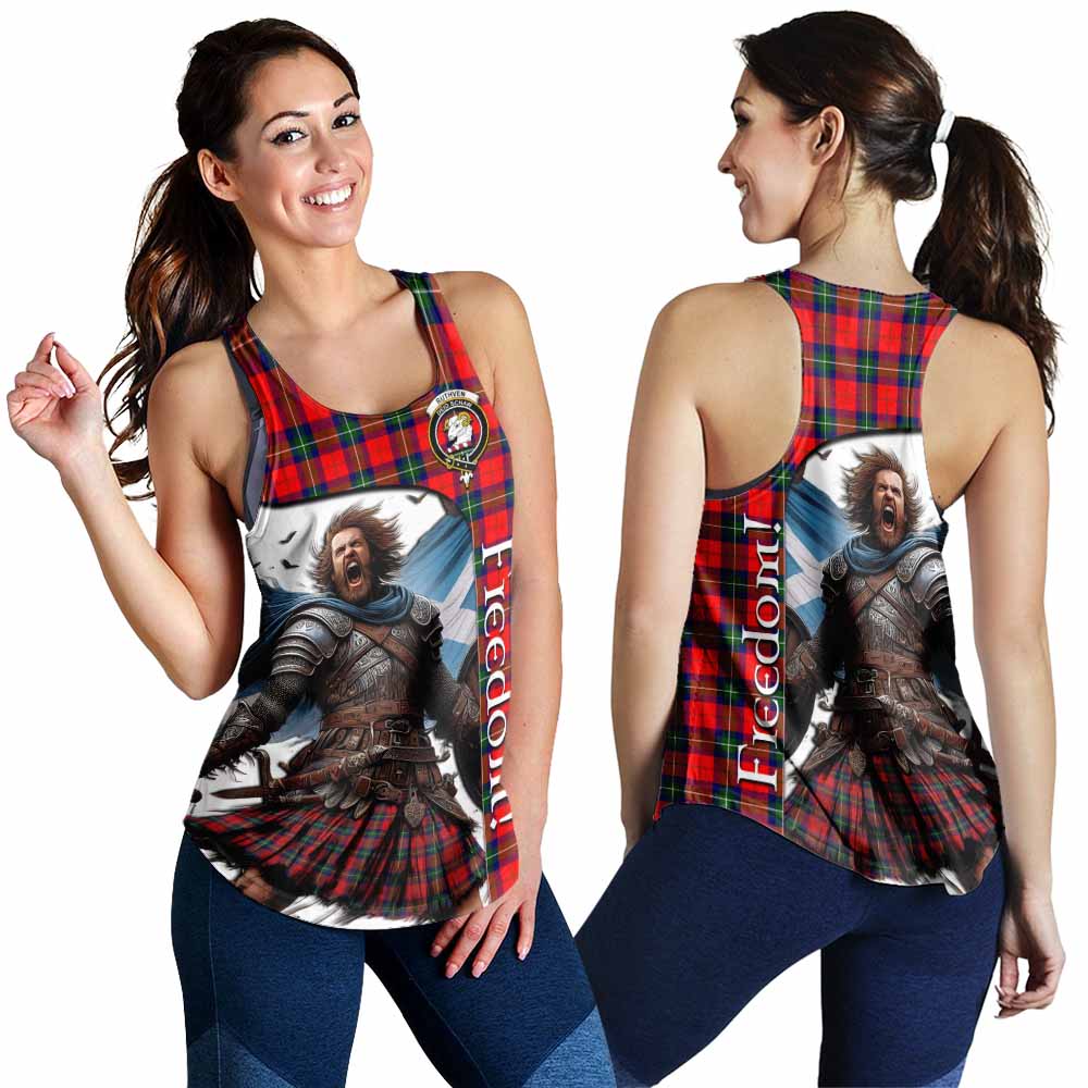 Ruthven Crest Tartan Women's Racerback Tanks Inspired by the Freedom of Scottish Warrior 4XL - Tartan Vibes Clothing