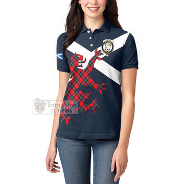 Ruthven Tartan Lion Rampant Women's Polo Shirt Proudly Display Your Heritage with Alba Gu Brath and Clan Name Women - Tartan Vibes Clothing