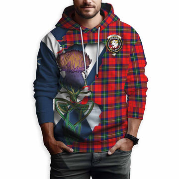 Tartan Vibes Clothing Ruthven Tartan Family Crest Hoodie Scottish Thistle Celtic Inspired