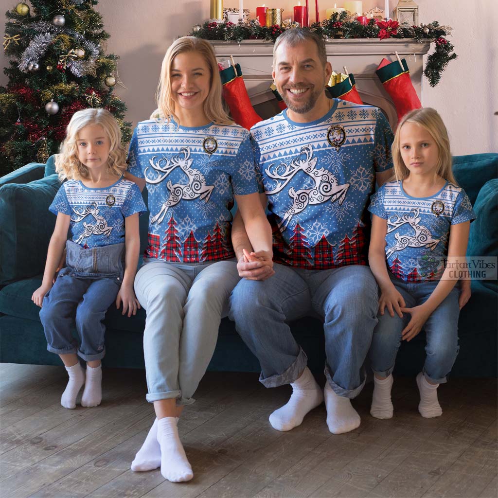Ruthven Clan Christmas T-Shirt Celtic Reindeer Style Kid's Shirt - Tartan Vibes Clothing